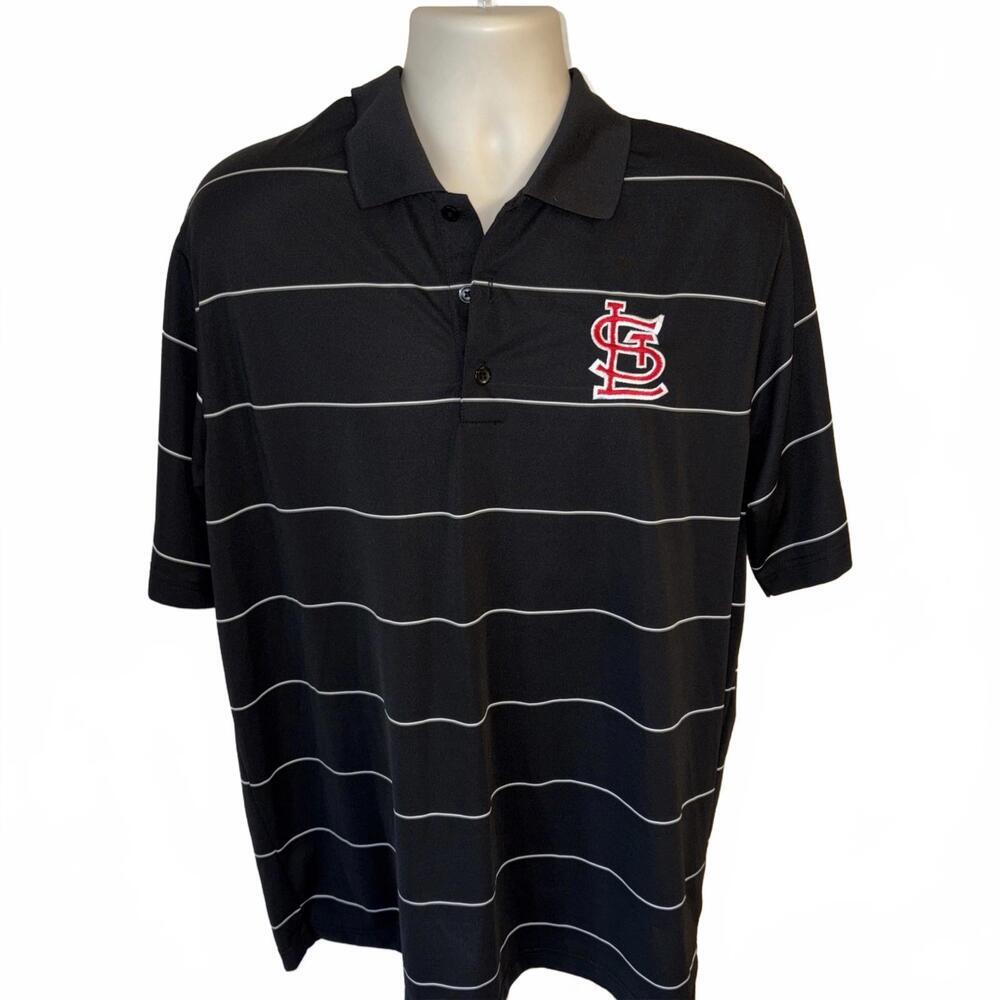 ANTIGUA  Golf Polo Shirt St Louis Cardinals Short Sleeve Mens SIZE‎ XL Black